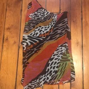 Trina Turk one shoulder dress with fun pattern